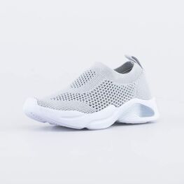 441021-12 Кроссовки из вязаного текстиля для девочки серый