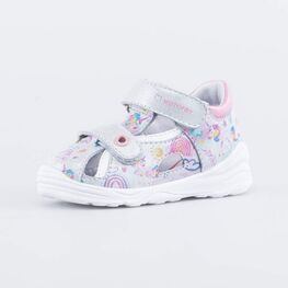 122207-21 Сандалии на липучках для девочки срб-роз