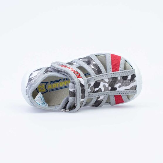 221082-11 Сандалии текстильные для мальчики серый фото №4