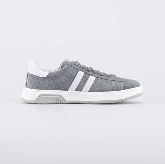 732410-11 Серые кожаные кеды-полуботинки для мальчики серый фото №2