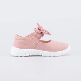 431196-11 Текстильные туфли для девочки Бантик для девочки розовый фото №2