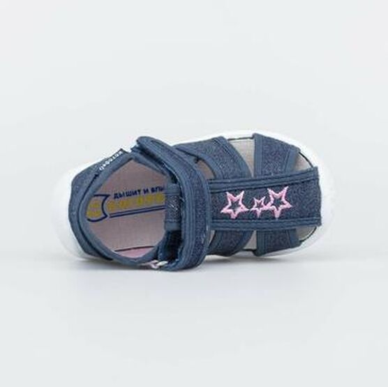 221098-11 Босоножки текстильные для девочки светло-синий фото №4