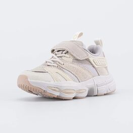 344514-71 Кроссовки со светящейся подошвой для девочки бежевый