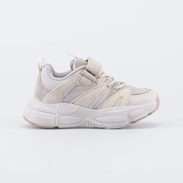 344514-71 Кроссовки со светящейся подошвой для девочки бежевый фото №2