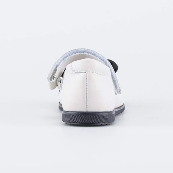 432164-22 Туфли-балетки с бантом для девочки бежевый + черный фото №5