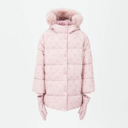 07857070-40 Зимнее пальто с принтом для девочки для девочки розовый