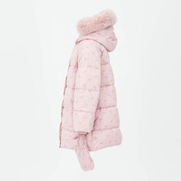 07857070-40 Зимнее пальто с принтом для девочки для девочки розовый фото №2