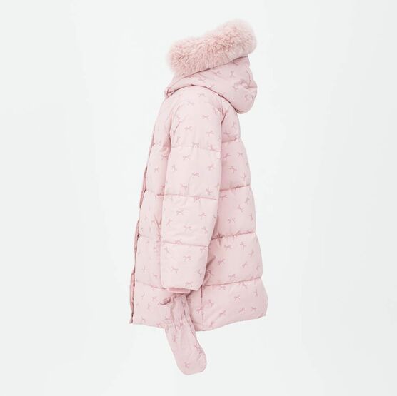 07857070-40 Зимнее пальто с принтом для девочки для девочки розовый фото №2