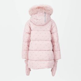 07857070-40 Зимнее пальто с принтом для девочки для девочки розовый фото №3