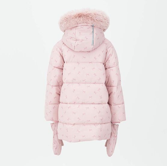 07857070-40 Зимнее пальто с принтом для девочки для девочки розовый фото №3
