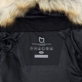 07858064-41 Черное зимнее пальто для девочки для девочки черный фото №4