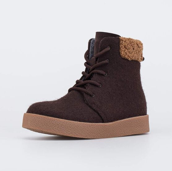 857017-41 Коричневые валенки-ботинки женские для девочки коричневый