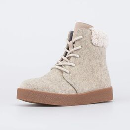 857017-42 Бежевые валенки-ботинки женские для девочки бежевый