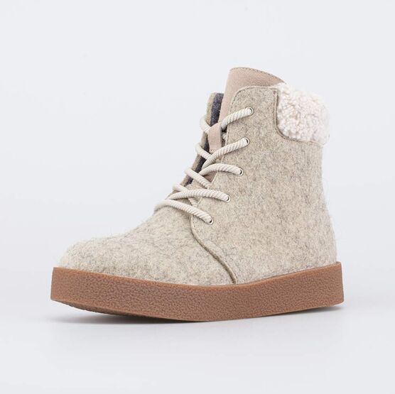 857017-42 Бежевые валенки-ботинки женские для девочки бежевый