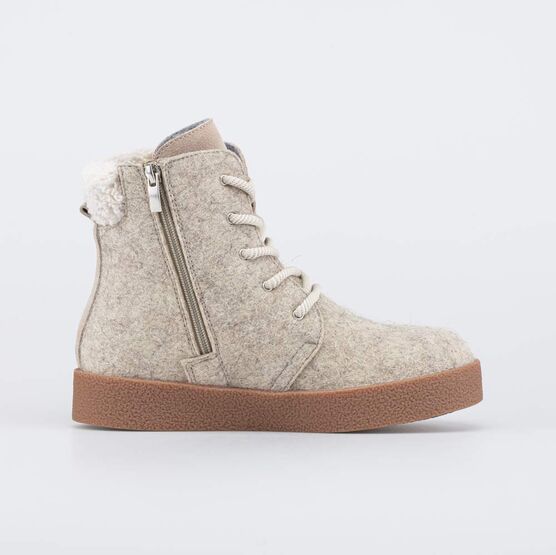 857017-42 Бежевые валенки-ботинки женские для девочки бежевый фото №2