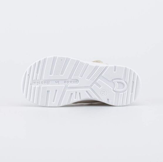 322200-22 Кожаные сандалии на липучках Сердечки для девочки бежевый фото №3