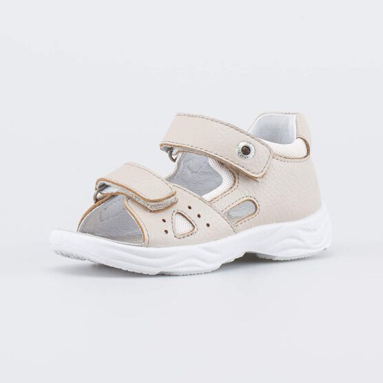 322202-21 Кожаные сандалии на липучках Бежевая карамель для мальчики бежевый