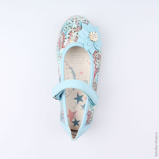 332098-22 Туфли для девочки голубой фото №4