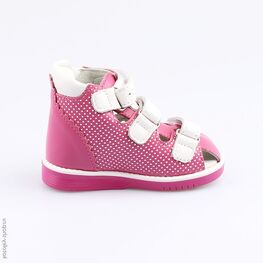 122111-22 Босоножки для девочки фук-бел фото №2