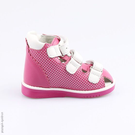 122111-22 Босоножки для девочки фук-бел фото №2