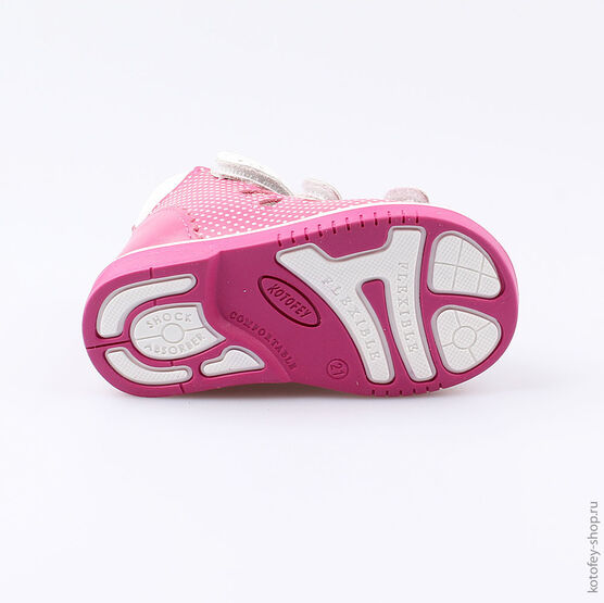 122111-22 Босоножки для девочки фук-бел фото №3