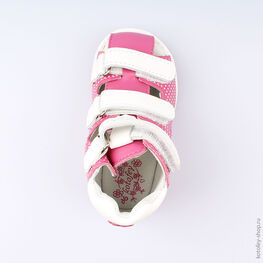 122111-22 Босоножки для девочки фук-бел фото №4