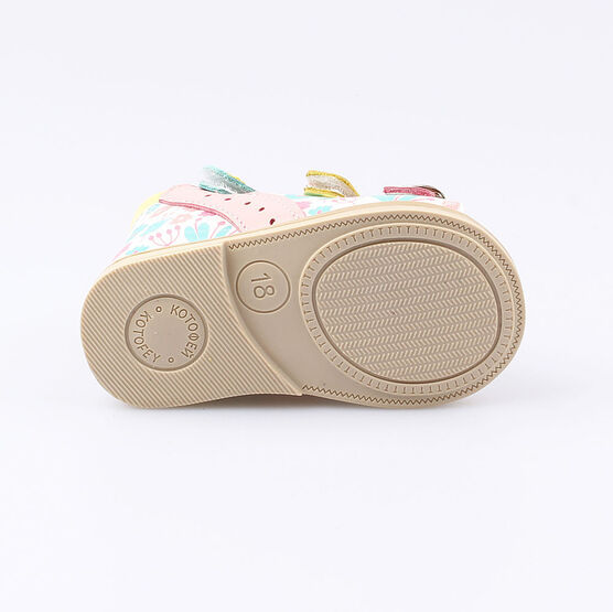 022088-21 Босоножки для девочки кожаные для девочки бел-роз-жел фото №3