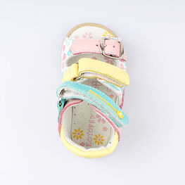 022088-21 Босоножки для девочки кожаные для девочки бел-роз-жел фото №4