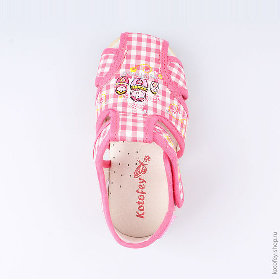 221052-71 Босоножки текстильные для девочки розовый фото №4