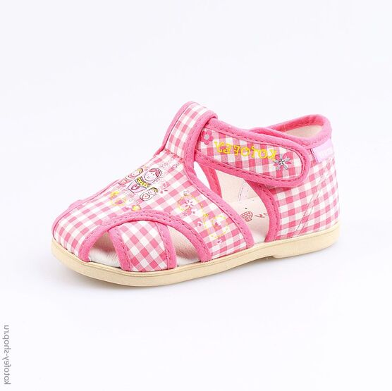 221052-71 Босоножки текстильные для девочки розовый