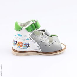 022086-21 Туфли летние для мальчики сер-бел-зел фото №2