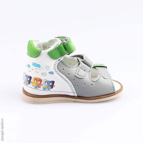 022086-21 Туфли летние для мальчики сер-бел-зел фото №2