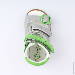 022086-21 Туфли летние для мальчики сер-бел-зел фото №4