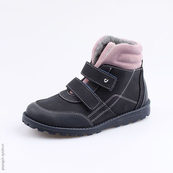 652090-32 Ботинки для девочки син-роз