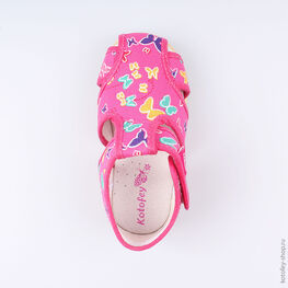 221033-71 Босоножки текстильные для девочки фуксия фото №4