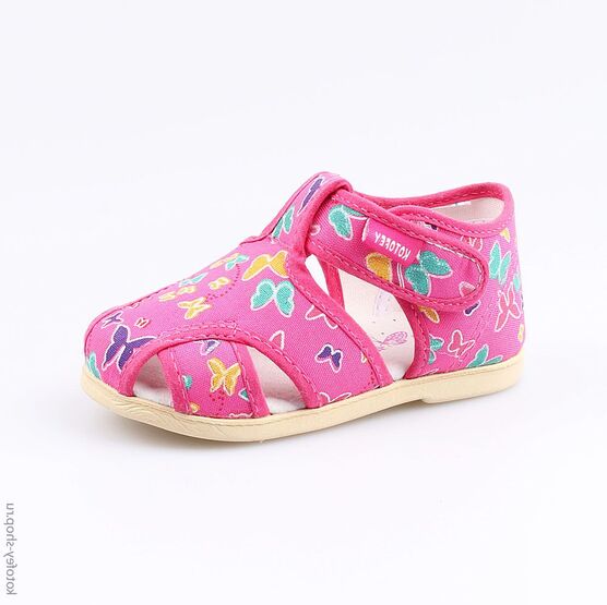 221033-71 Босоножки текстильные для девочки фуксия