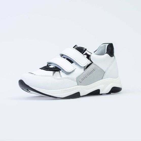 532227-22 Полуботинки для девочки бел-чер