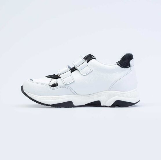 532227-22 Полуботинки для девочки бел-чер фото №2