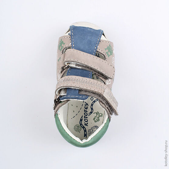 022084-22 Сандалии для мальчики сер-син фото №4