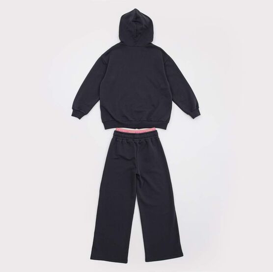 07864093-40 Костюм зип-худи + брюки темно-серый для девочки темно-серый фото №2