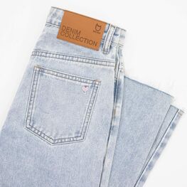 07873026-40 Широкие джинсы для девочки для девочки голубой фото №3