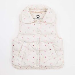 07885005-40 Бежевая жилетка с цветочным принтом для девочки бежевый