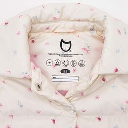 07885005-40 Бежевая жилетка с цветочным принтом для девочки бежевый фото №3