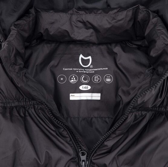 07885007-40 Черная стеганая жилетка для девочки для девочки черный фото №3