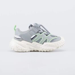 644519-11 Летние кроссовки на объемной подошве для мальчики белый + серый фото №2