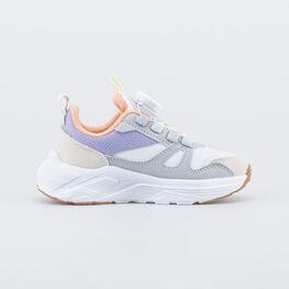 344551-11 Кроссовки с системой быстрой шнуровки для девочки серый + розовый фото №2