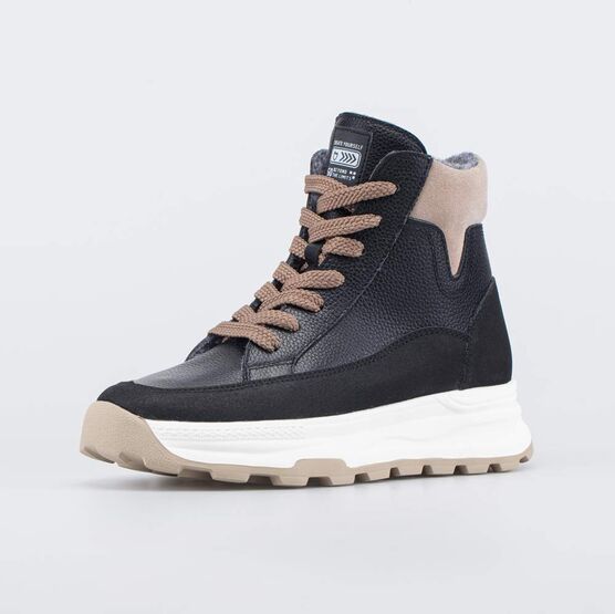 752277-32 Утепленные кожаные ботинки для девочки-подростка для девочки черный