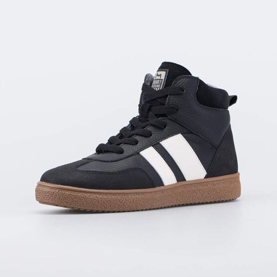 752278-32 Утепленные кожаные ботинки для мальчика для мальчики черный + бежевый