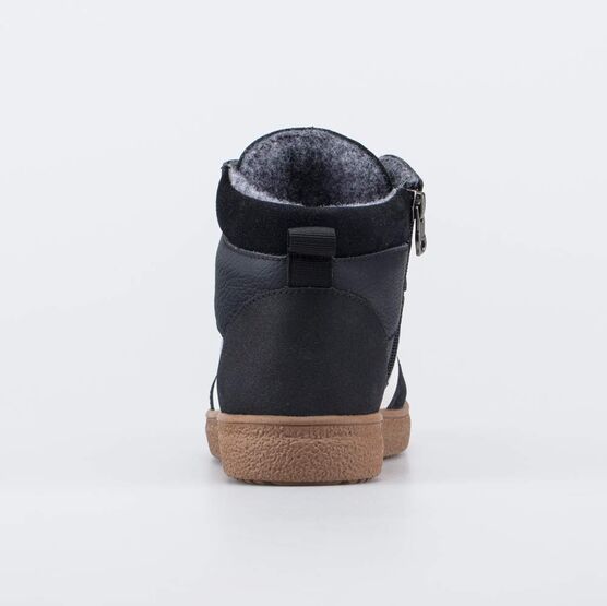 752278-32 Утепленные кожаные ботинки для мальчика для мальчики черный + бежевый фото №5