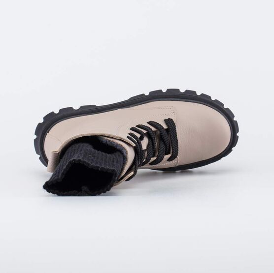 752279-31 Демисезонные сапоги со съемным вязаным чулком для девочки черный + бежевый фото №4